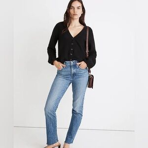 Madewell | Bubble Sleeve Cardigan Top in Black | Size: XS